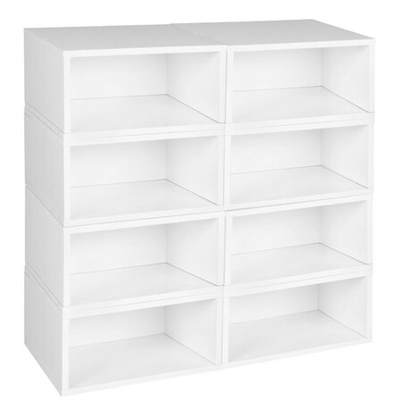 Niche Niche PC068PKWH Cubo Storage Set - 8 Half Size Cubes; White Wood Grain PC068PKWH